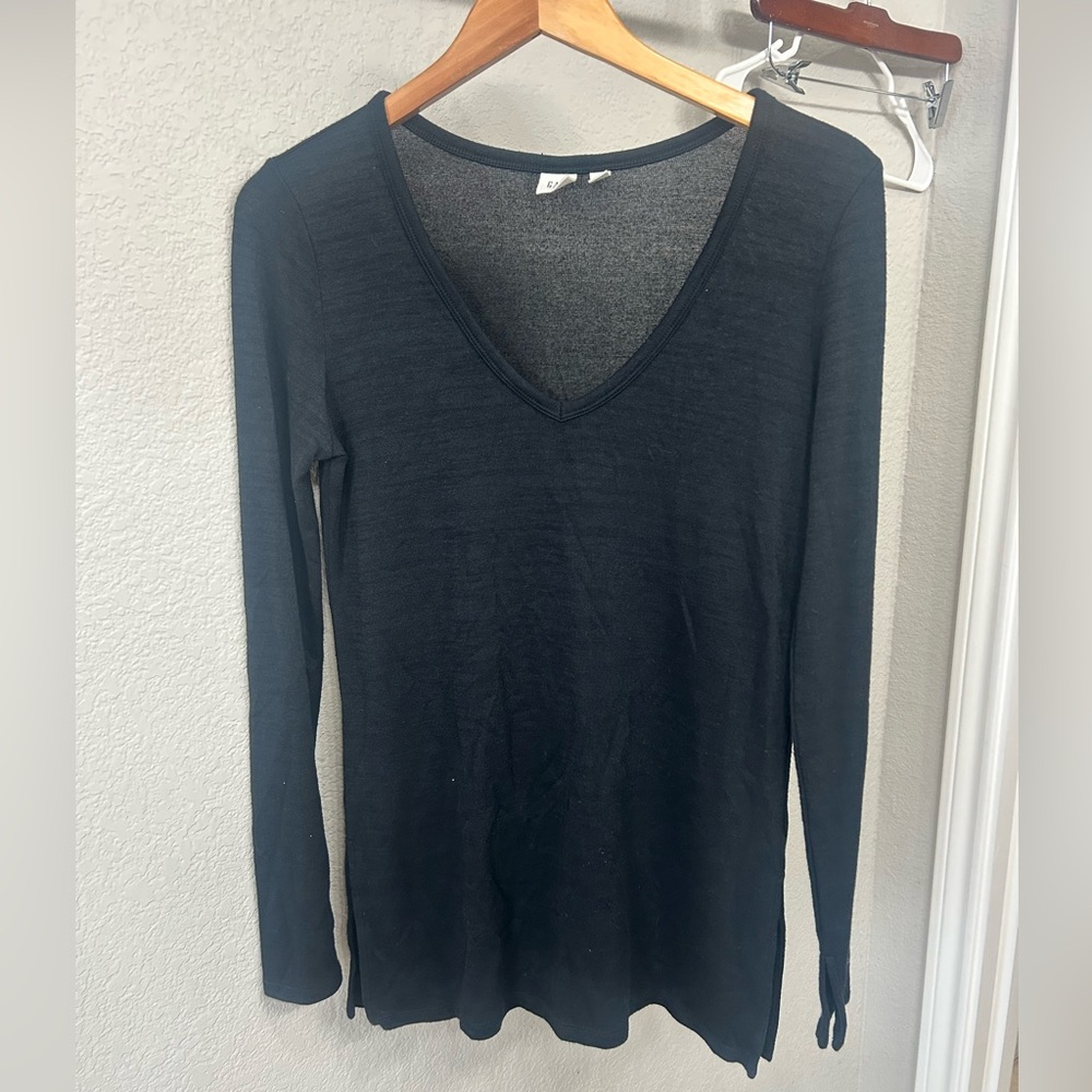 GAP Sheer Black V-Neck Top